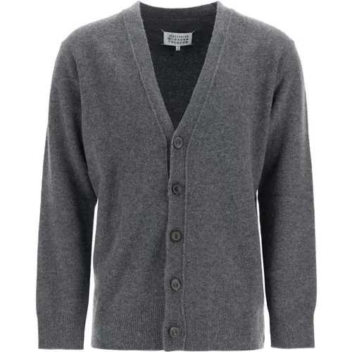 Cardigans, male, , Size: S Melange Wool Cardigan Women - Maison Margiela - Modalova