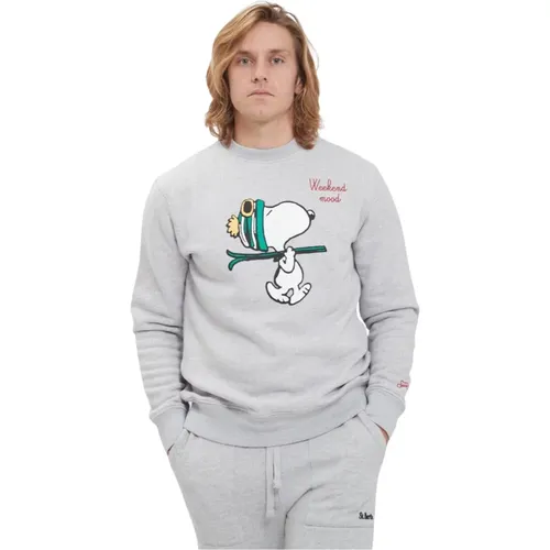 Sweatshirts, male, , Size: L Snoopy Ski Sweatshirt - MC2 Saint Barth - Modalova