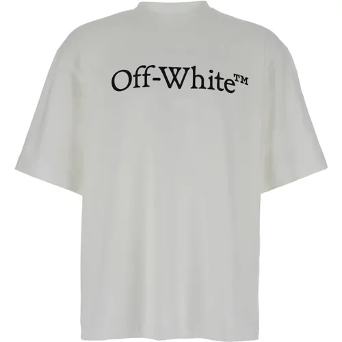 Off , Bookish Skate T-shirts and Polos , male, Sizes: XL, XS, M - Off White - Modalova