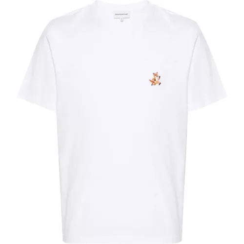 Weiße Speedy Fox T-Shirt , Herren, Größe: M - Maison Kitsuné - Modalova