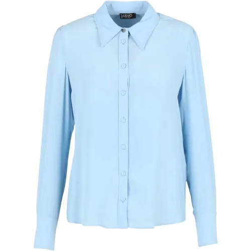 Classic Collar Solid Color Women's Shirt , female, Sizes: L - Liu Jo - Modalova