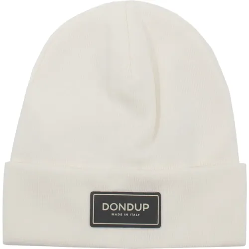 Beanies, male, , Size: ONE SIZE Knitted Logo Patch Hat - Dondup - Modalova