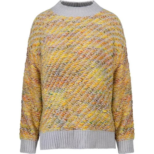 Turtlenecks, female, , Size: L Multicoloured Wool-Blend High-neck Sweater - BomBoogie - Modalova