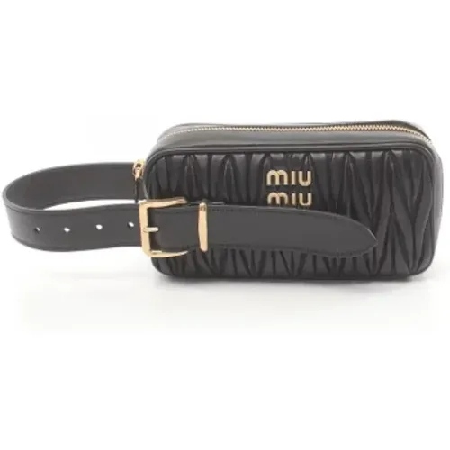 Pre-owned Handbags, female, , Size: ONE SIZE Pre-owned Leather clutches - Miu Miu Pre-owned - Modalova