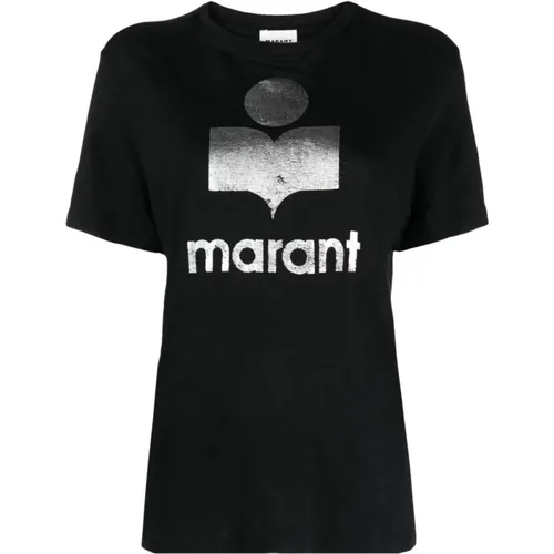 Sternenlogo Leinen T-Shirt , Damen, Größe: L - Isabel Marant Étoile - Modalova