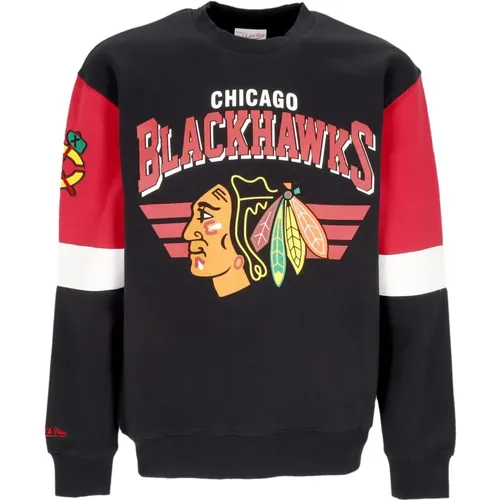 Sweatshirts, male, , Size: XL Chicago Blackhawks Crewneck Sweater - Mitchell & Ness - Modalova