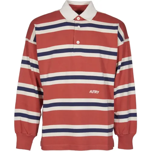 Polo Shirts, male, , Size: S Ribbed Collar and Cuffs Polo Shirt - Autry - Modalova