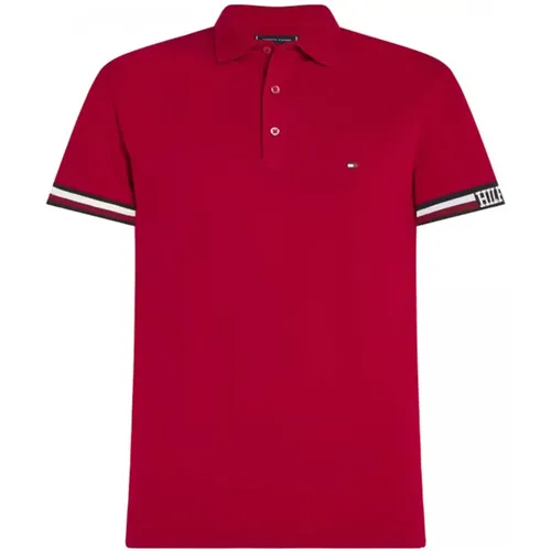 Monotype Flag Cuff Polo Shirt , Herren, Größe: 2XL - Tommy Hilfiger - Modalova