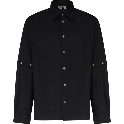 Schwarze Hemden für Männer , Herren, Größe: L - Versace Jeans Couture - Modalova