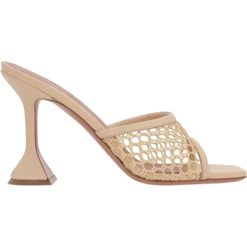 Mesh Heeled Mules Sandals , female, Sizes: 5 1/2 UK, 4 1/2 UK, 4 UK - Amina Muaddi - Modalova