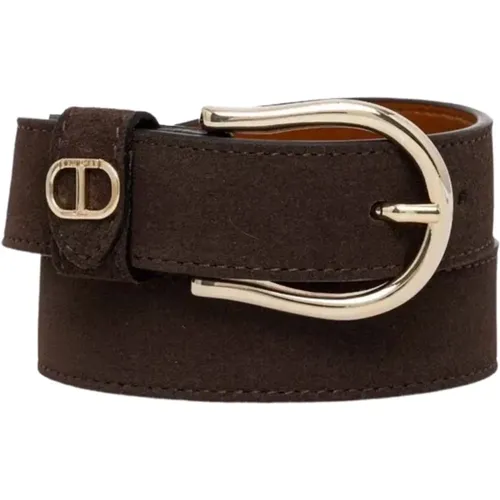 Suede Belt with Buckle and Pin , female, Sizes: L - Twinset - Modalova