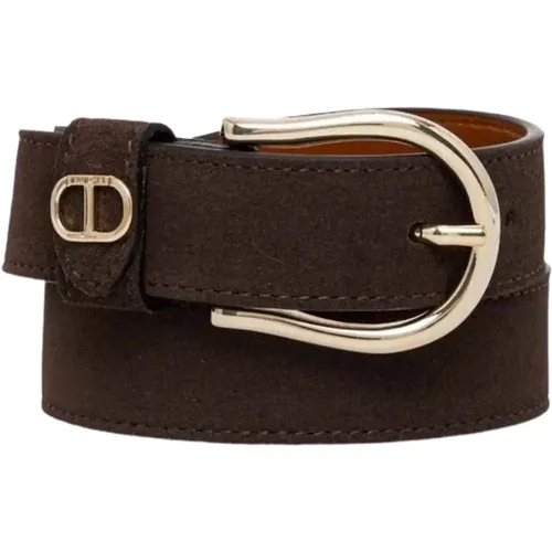 Suede Belt with Buckle and Pin , female, Sizes: L, S, M - Twinset - Modalova