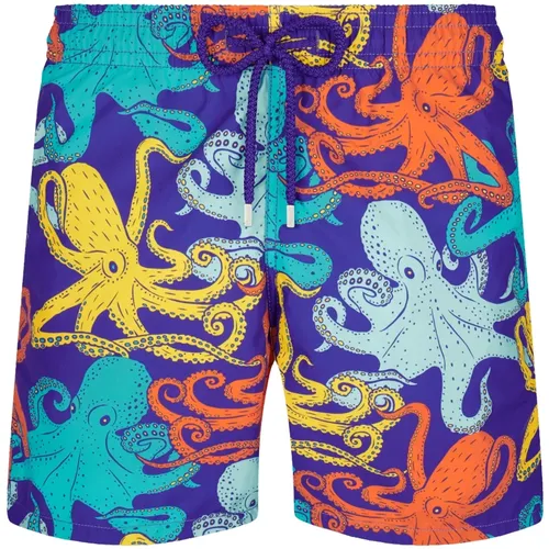 Beachwear, male, , Size: L Octopussy Purple Swim Shorts - Vilebrequin - Modalova