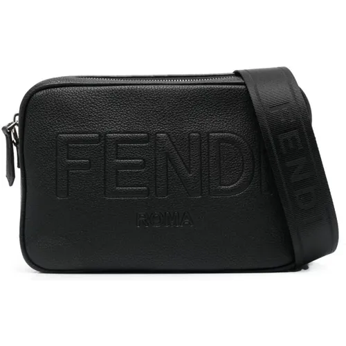 Embossed Logo Shoulder Bag , male, Sizes: ONE SIZE - Fendi - Modalova