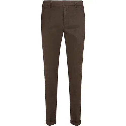 Chinos, male, , Size: W31 Slim Chino Pants with Back Pockets - Dondup - Modalova