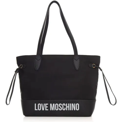Logo Shopper Tasche mit Reißverschluss , Damen, Größe: ONE Size - Love Moschino - Modalova