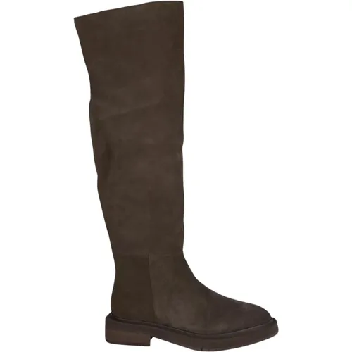 Round Toecap Leather Ankle Boots , female, Sizes: 3 UK, 5 UK, 6 UK - Alma en Pena - Modalova