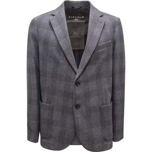 Blazers, male, , Size: 2XL Jersey Jacket in Grey Style - Circolo 1901 - Modalova