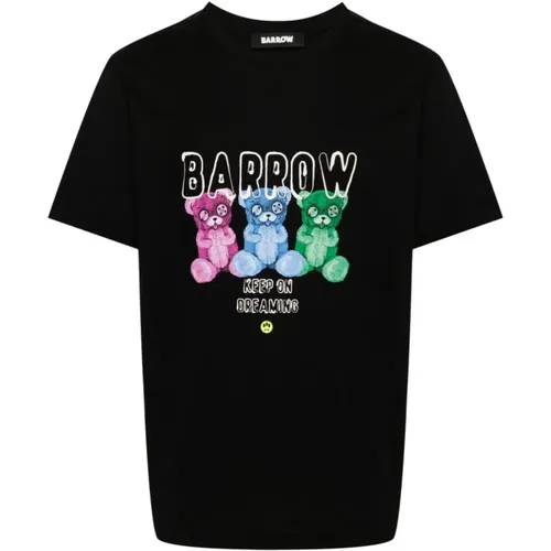 Schwarzes Jersey T-Shirt für Männer , Herren, Größe: S - BARROW - Modalova