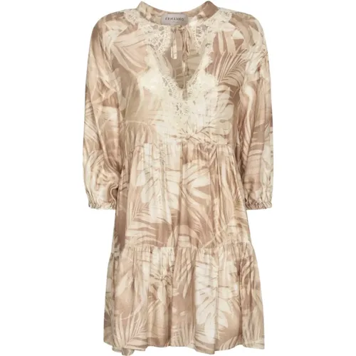 Floral Lace Beige Dress , female, Sizes: S, M, XS, 2XS - Ermanno Scervino - Modalova