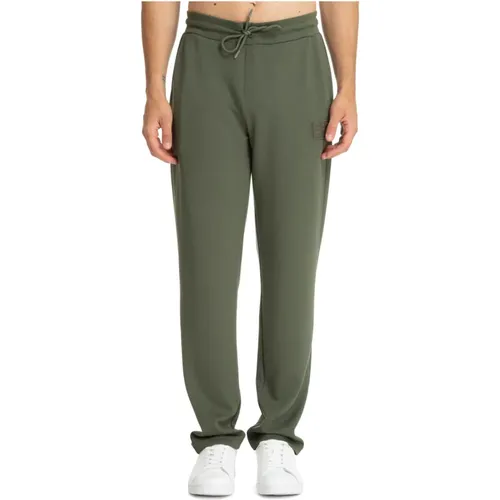 Sweatpants, male, , Size: M Elastic Waist Joggers with Logo - Emporio Armani EA7 - Modalova