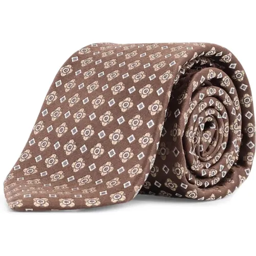 Ties, male, , Size: ONE SIZE Silk Micro-Pattern Anthracite Ties - Kiton - Modalova