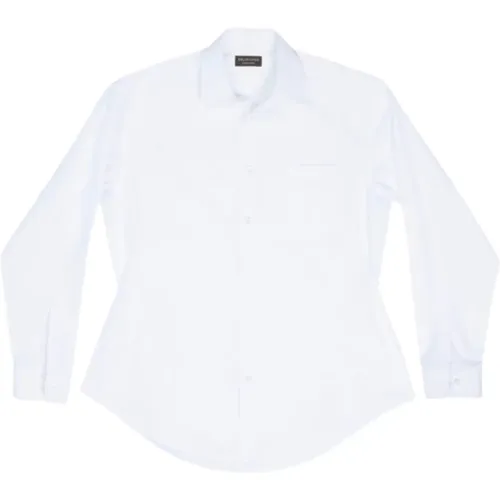 Weiße Baumwollpopeline Hourglass Hemd , Damen, Größe: S - Balenciaga - Modalova