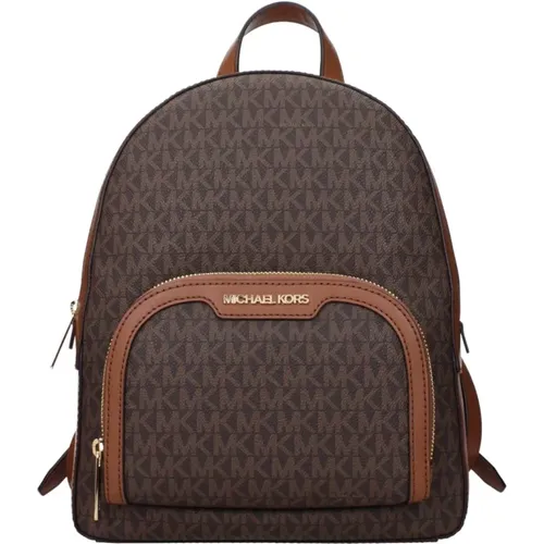 Backpacks, female, , Size: ONE SIZE Logo Fabric Backpack with Adjustable Straps - Michael Kors - Modalova