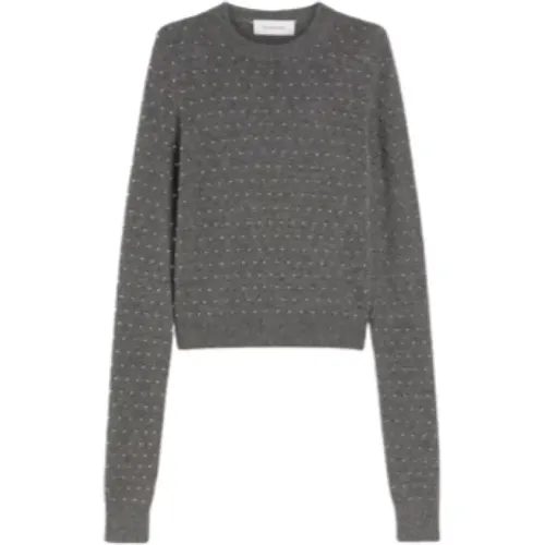 Grauer Woll-Kaschmir-Pullover Nieten - SPORTMAX - Modalova