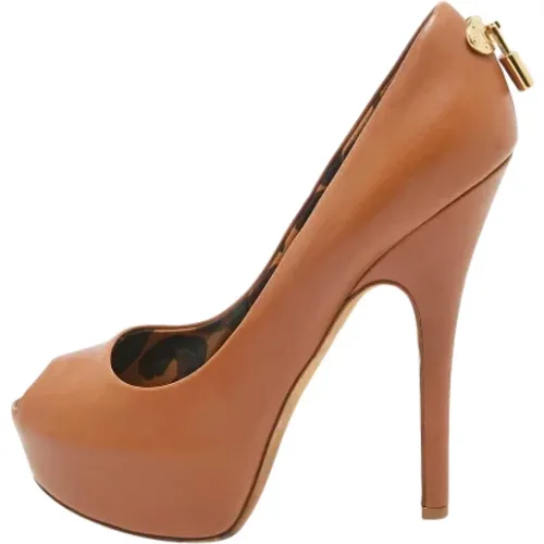 Pre-owned Leather heels , female, Sizes: 4 1/2 UK - Louis Vuitton Vintage - Modalova