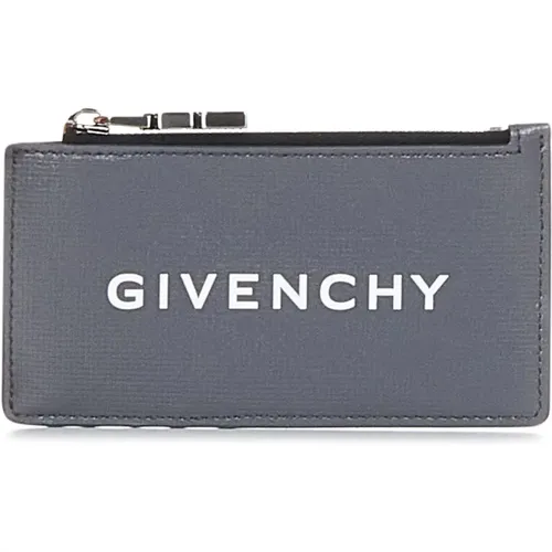 Graue Lederbrieftasche mit charakteristischem Design , Herren, Größe: ONE Size - Givenchy - Modalova