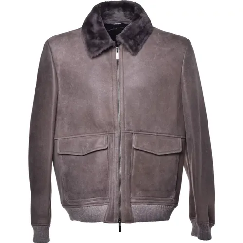 Beige Fur Down Jacket , male, Sizes: 2XL, XL, L - Baldinini - Modalova