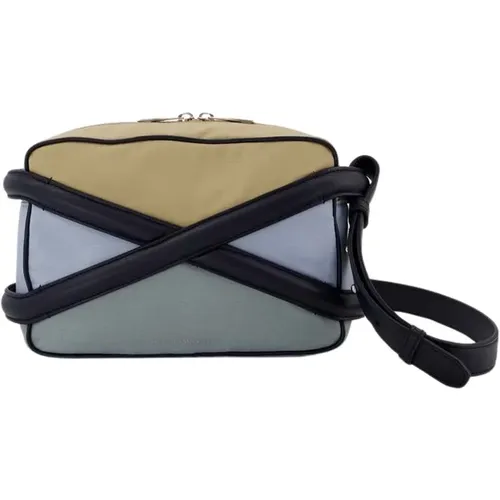 Multifarbene Leder Crossbody Kameratasche , Herren, Größe: ONE Size - alexander mcqueen - Modalova