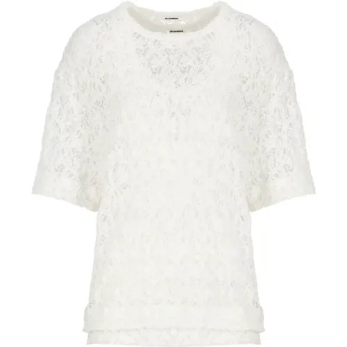 Lace Top Woman Crew Neck , female, Sizes: S - Jil Sander - Modalova