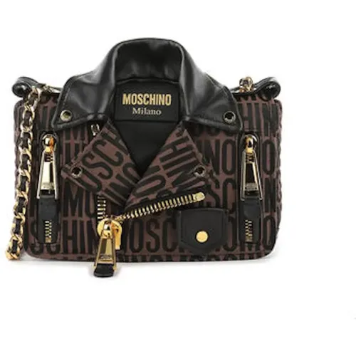 Jacquard Biker Tasche in Braun - Moschino - Modalova