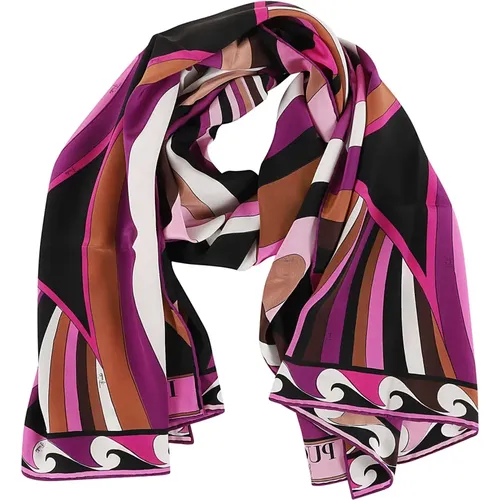 Pink & Purple Silk Scarf , female, Sizes: ONE SIZE - EMILIO PUCCI - Modalova