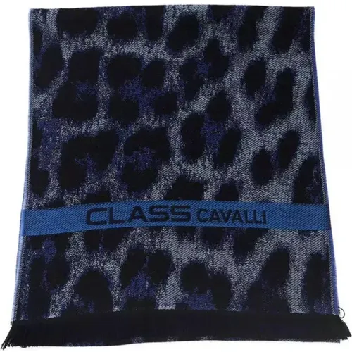 Winter Scarves, male, , Size: ONE SIZE Luxury Animal Print Wool Blend Scarf - Cavalli Class - Modalova