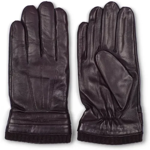 Gloves, male, , Size: M Dark Leather Gloves Premium Quality - Howard London - Modalova