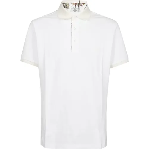 Weißes Poloshirt mit kurzen Ärmeln,Polo Shirts,Kurzarm Polo Shirt - ETRO - Modalova