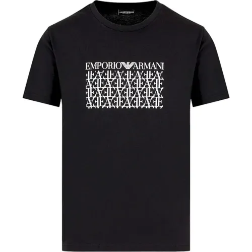 Cotton Jersey T-shirt with Coordinated Print , male, Sizes: S, 2XL, XL, M - Emporio Armani - Modalova