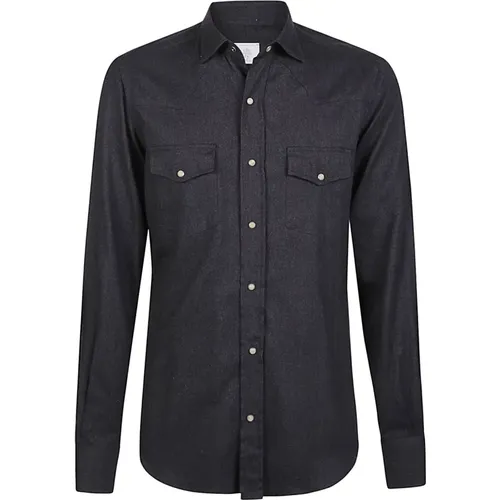 Cotton Lyocell Shirt Texas Style , male, Sizes: L, XL, 2XL, M, S - Eleventy - Modalova