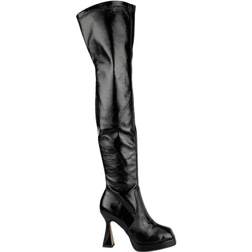 Square Toe Leather Ankle Boots , female, Sizes: 2 UK, 3 UK, 8 UK, 5 UK, 4 UK, 7 UK, 6 UK - Alma en Pena - Modalova