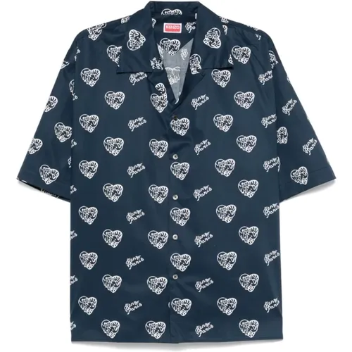 Shirt mit grafischem Print und Camp-Kragen , Herren, Größe: M - Kenzo - Modalova