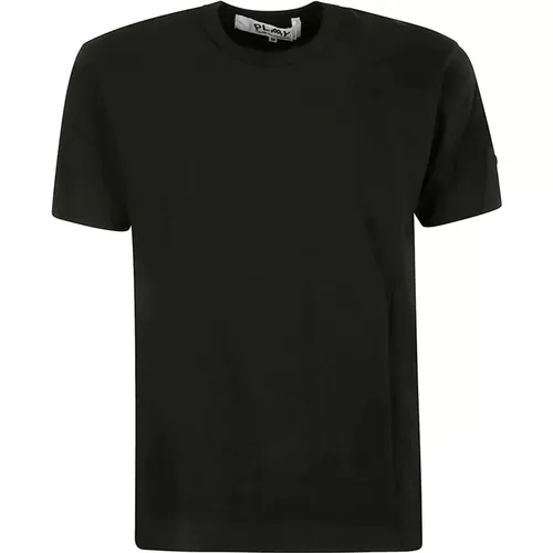Schwarzes T-Shirt mit kurzen Ärmeln - Comme des Garçons Play - Modalova