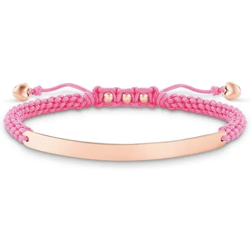 Bracelets, female, , Size: ONE SIZE Pink/Rosegold Bracelet, 925 Silver, Nylon - Thomas Sabo - Modalova