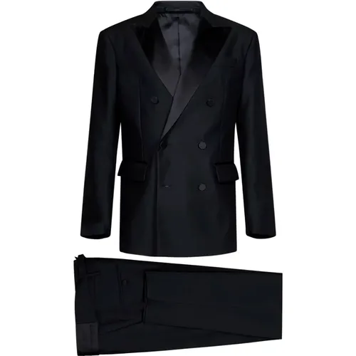 Double Breasted Suits, male, , Size: 2XL Double-Breasted Dress with Satin Lapel - Dsquared2 - Modalova