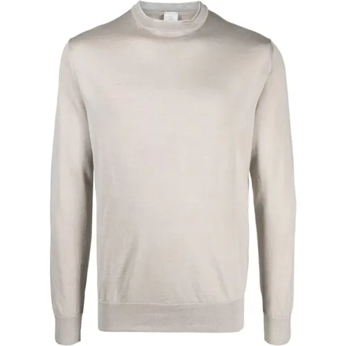 Sand Silk and Merino Wool Sweater , male, Sizes: 3XL, 2XL - Eleventy - Modalova