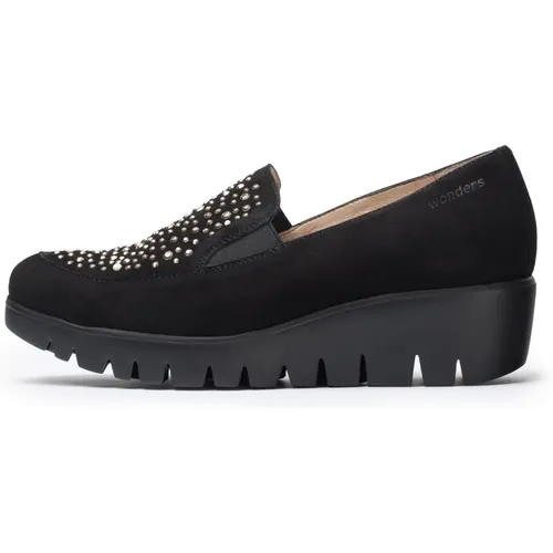 Loafers Diamant Schwarz - Größe: 35, Farbe: Schwarz , Damen, Größe: 40 EU - Wonders - Modalova