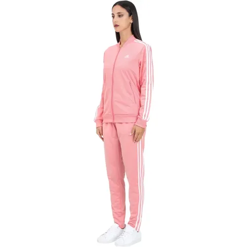 Essentials 3-Streifen Rosa Sportanzug , Damen, Größe: XS - Adidas - Modalova