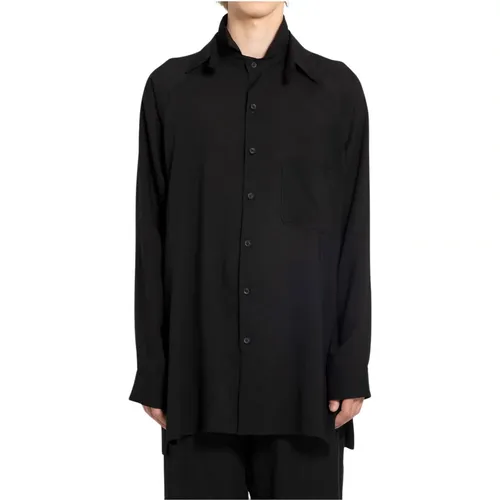 Draped Lawn Shirt , male, Sizes: XL, L - Yohji Yamamoto - Modalova